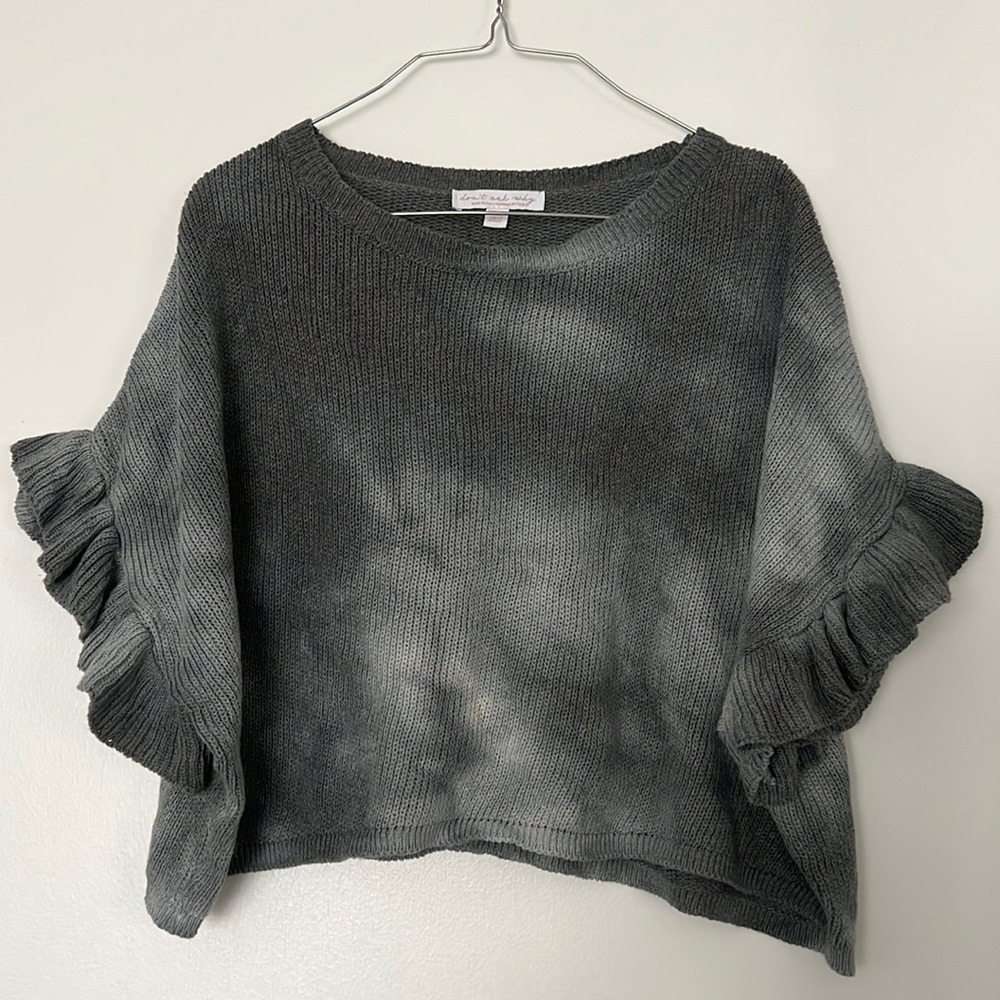 Don’t ask why grey gray tie dye cropped sweater cute winter American eagle AE